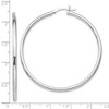 Black Bow Jewelry 2.5mm Polished Sterling Silver Round Hoop Earrings, 52mm (2 in) - 4 of 4