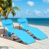 Gymax 1PCS/2PCS Outdoor Beach Lounge Chair Folding Chaise Lounge 5-Level Backrest Blue & Green/Blue/Turquoise/Gray/Black/Beige/Pink/Hot Pink - 2 of 4