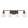 Chloe Lighting Elissa Transitional 4 Light Rubbed Bronze Bath Vanity Light Clear Glass 30"Wide - 4 of 4