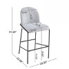 Set of 2 Upholstered Bar Stools with Backs, Metal Frame Counter Height Chairs, Modern Faux Leather Barstool for Kitchen-The Pop Home - 3 of 4