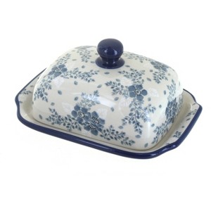 Blue Rose Polish Pottery 295 Ceramika Artystyczna Butter Dish - 1 of 1