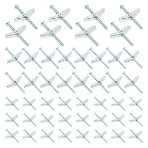 Built Industrial 48 Piece Heavy Duty Toggle Bolts, Wall Anchors and Screws for Drywall, 3 Assorted Sizes - 1 of 4