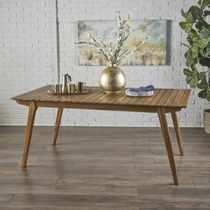 Sapphtopaz Patio Outdoor Table Patio Dining Table Acacia Wood Outdoor Dining Table Picnic Table for Garden, Lawn, Patio - 1 of 4