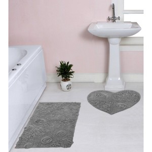 Modesto Bath Rug Bathroom Rugs Set, Washable Rug, Thick Extra Soft and Absorbent bath Rug, Bath Mat Set, Bath Floor Mat Non-Slip, 2 Pcs Set, Gray - 1 of 4