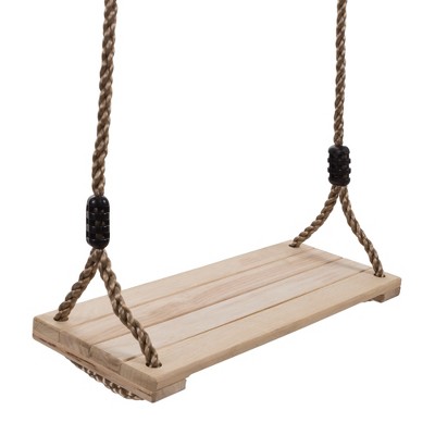Toy Time Kids' Outdoor Wooden Swing With Adjustable Nylon Hanging Rope