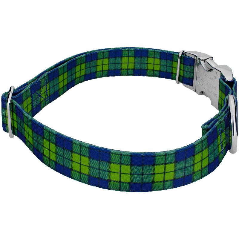 Country Brook Petz Premium Blue and Green Plaid Dog Collar, 4 of 6
