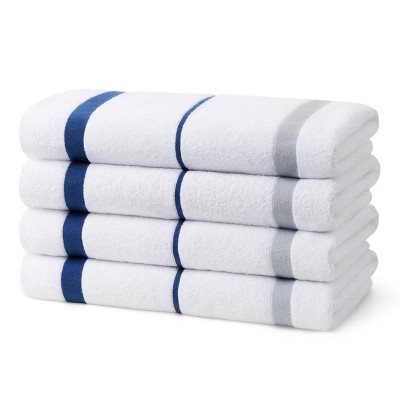 Ben Kaufman Terry Horizontal Sailor Stripes Beach Pool Towels - Set of 4 Pcs - 30in x 60in - 400 GSM - 4 Pack