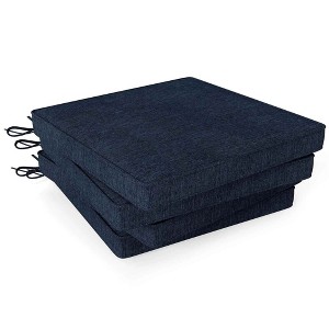 Costway Outdoor Chair Cushion Set of 2/4/6 Waterproof Fade-Resistant Olefin Seat Cushions Brown/Navy/Gray/Black - 1 of 4