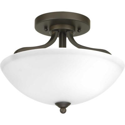 Brushed Nickel Glass Semi-Flush Mount Ceiling Light