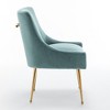 SEYNAR Velvet Upholstered Dining Chair Set of 6, Modern Glam Armless Side Chair ,Green,25"D x 22"W x 33"H - 2 of 4