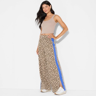 Women's Leopard Print Pull-On Graphic Pants - Brown