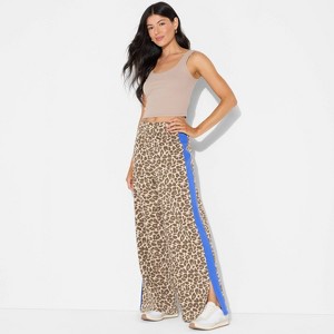 Women's Leopard Print Pull-On Graphic Pants - Brown - 1 of 3