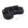 Christopher Knight Home Camilla Modern 106'' 3-Seater Upholstered Curved Sectional Sofa with 7 Pillows - 3 of 4