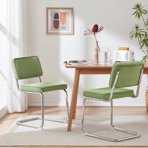 Dovelina Velvet Upholstered Modern Dining Chair Set of 2 - 1 of 4