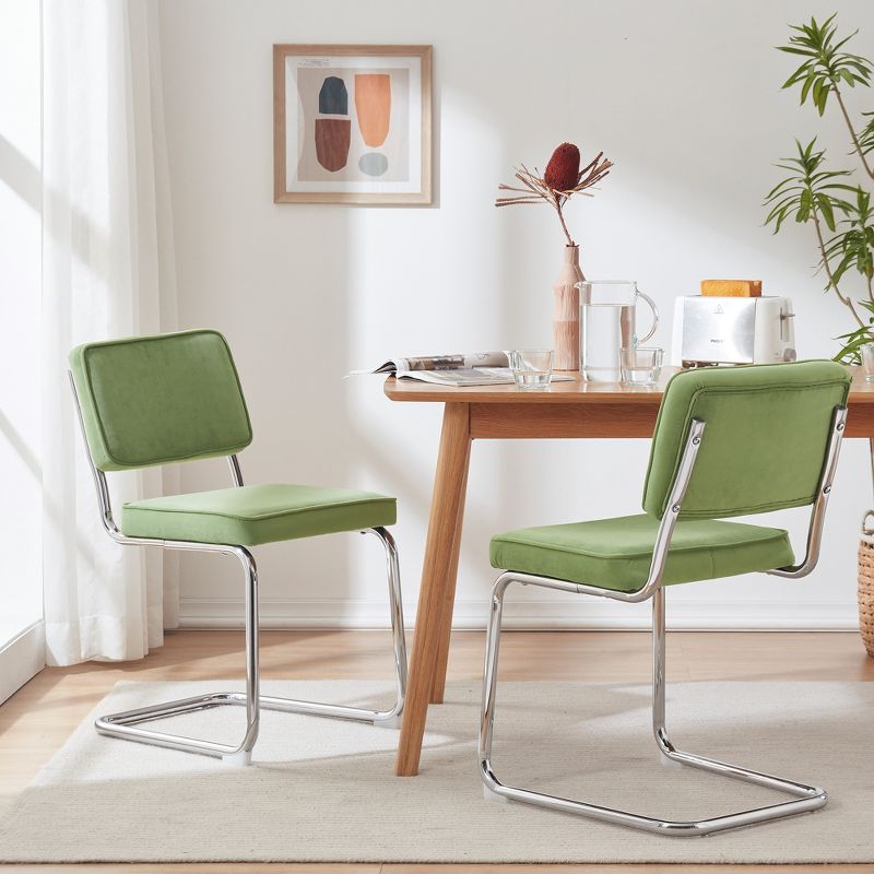 Neutypechic Velvet Upholstered Modern Dining Chair Set of 2, 1 of 6