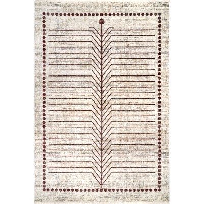 Nuloom Lisa Geometric 5x8 Indoor Area Rug for Living Room Bedroom Dining Room Kitchen, Beige/Ivory