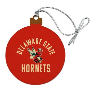 Delaware State University Hornets Logo Wood Christmas Tree Holiday Ornament - 1 of 4