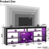 Bestier 70" Gaming Entertainment Center for TV up to 75" LED TV Stand for PS5 Tall TV Console with Shelves - 3 of 4