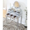 Wooakway Wood Make-Up Vanity Table and Stool Set - 3 of 4