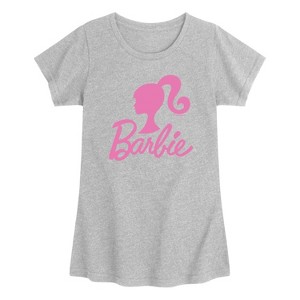 Girls' - Barbie - Logo Pink Glitter Transfer Short Sleeve Graphic T-Shirt - 1 of 2