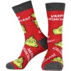 Dr Seuss GRINCH Character Adult Holiday Crew Socks 2 Pair Green - 4 of 4