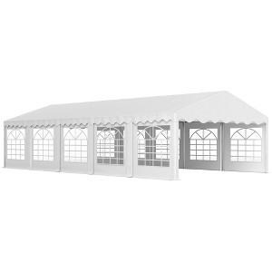 Outsunny 16.5' x 33' Large Party Tent, Heavy Duty Outdoor Canopy Tent Shelter with Removable Sidewalls, 10 Windows - 1 of 4