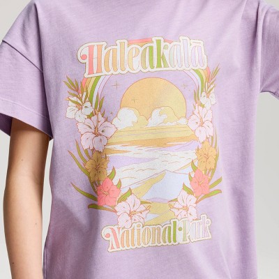 Cat & Jack Girls' Short Sleeve Oversized Graphic T-Shirt - Cat & Jack™ Lilac Purple M — фото 2