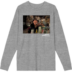A Nightmare On Elm Street Freddy Smoking Adult Long Sleeve Tee - 1 of 2