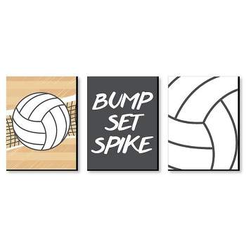 Big Dot of Happiness Bump, Set, Spike - Volleyball - Sports Nursery Wall Art, Kids Room Decor & Game Room Decor - 7.5 x 10 inches - Set of 3 Prints