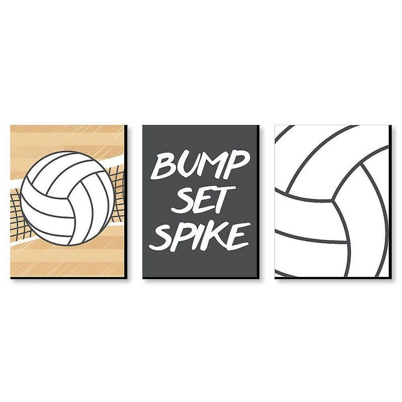 Big Dot of Happiness Bump, Set, Spike - Volleyball - Sports Nursery Wall Art, Kids Room Decor & Game Room Decor - 7.5 x 10 inches - Set of 3 Prints, 1 of 8