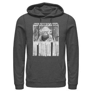 Mens Star Wars Yoda Free Words of Wisdom Lightweight Hoodie - 1 of 4