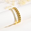 2pcs Gold Chain Link Bracelet, Stainless Steel Crystal Friendship Bracelets Bangle,Watch Band Chains Wristband - 4 of 4