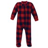 Hudson Baby Infant Boy Fleece Zipper Sleep and Play 2pk, Sweater Plaid - 2 of 3