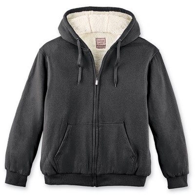 Collections Etc Ultra Soft Fleece Lined Zip-Up Hooded Sweatshirt
