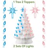 Casafield Hand Painted Ceramic Christmas Tree, 12-Inch Pre-Lit Tree with 100 Multi Color Lights and 2 Star Toppers - 2 of 4