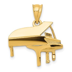 Black Bow Jewelry 14k Yellow Gold Baby Grand Piano Pendant - 1 of 4
