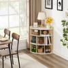 VECELO 3-Tier Corner Cabinet Cube Bookshelf, Wooden 8 Cubby Bookshelf for Small Space, Black/Brown/White/Gray - 4 of 4