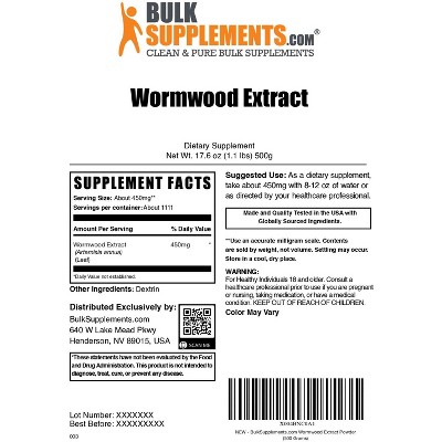 BulkSupplements Wormwood Extract Powder