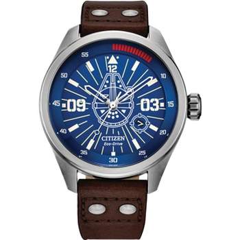 Citizen Star Wars Eco-Drive featuring Hans Solo 3-hand Silvertone Brown Leather Strap