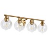 POWLIG 29.53-in 4-Light Gold Modern Dimmable Bathroom Transitional Vanity Light with Transparent Glass Shade - 2 of 4