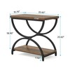 Resenkos Sofa Side End Table, End Table, Couch Table,2-Tier End Table, Rectangular Side Table with Stylish Metal Frame,Faux Marble White & Gold - 2 of 4