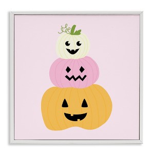 Stupell Industries Pastel Happy Jack-o-Lanterns Framed Giclee Art - 1 of 4