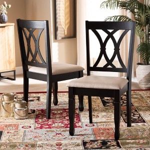 2pc Reneau Upholstered Wood Dining Chair Set - Baxton Studio - 1 of 4