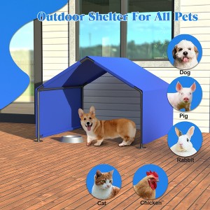 APRILSOUL Portable Dog Shade Shelter,Water-Resistant, Outdoor Use blue/gray - 1 of 4