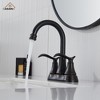 CASA INC 4 inch 2-Handle Bathroom Sink Faucet 360° Swivel Spout with Water Supply Lines and Pop Up Drain in Oil Rubbed Bronze - 2 of 4