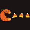 Men's Design By Humans Halloween Gamer Pumpkin Eating Candy Corn By rawresh6 T-Shirt - 2 of 4