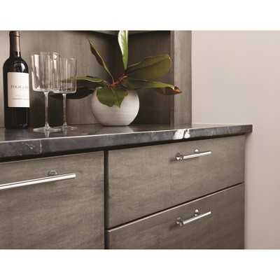 Polished Chrome Cylindrical Bar Cabinet Pull with Mounting Hardware