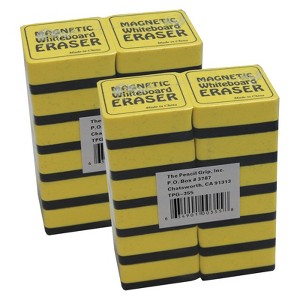 The Pencil Grip™ Magnetic Whiteboard Eraser, 2" x 2", Yellow, 12 Per Pack, 2 Packs - 1 of 2