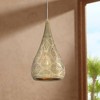 Possini Euro Design Safi Brass Mini Pendant Light 9" Wide Modern Cutouts Droplet Shade for Dining Room House Foyer Kitchen Island Entryway Bedroom - 2 of 4