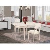HomeStock 3-Piece Linen White Finish Solid Wood Top with Dropleaf Dining Table Set - 2 of 4